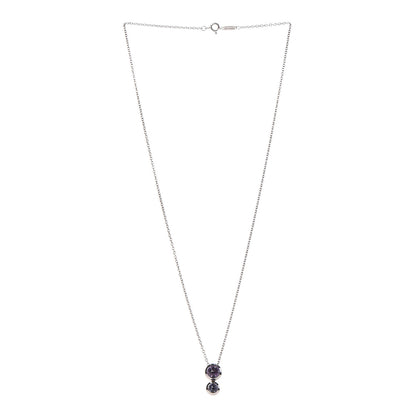 Tiffany 18K White Gold Amethyst Iolite Drop Pendant Necklace 3 of 6