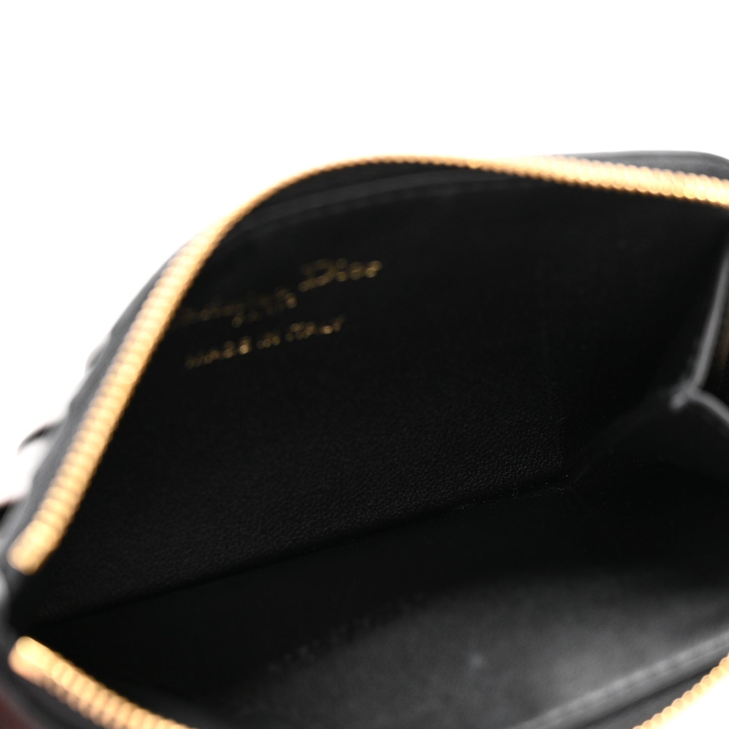 Supple Calfskin Cannage Caro Cosmos Zipped Card Holder Black