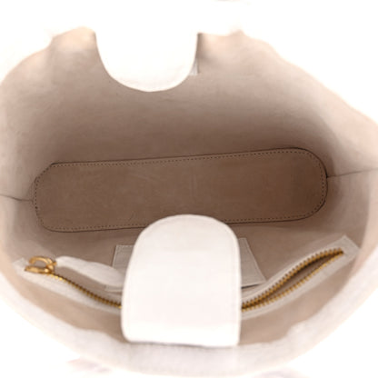 Nancy Gonzalez Crocodile Laser Cut Floral Handbag White Natural 5 of 10