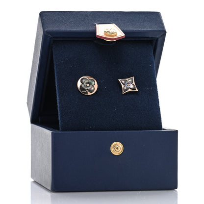 Louis Vuitton 18K Pink Gold Grey Mother of Pearl Color Blossom Star & Sun Stud Earrings 5 of 5