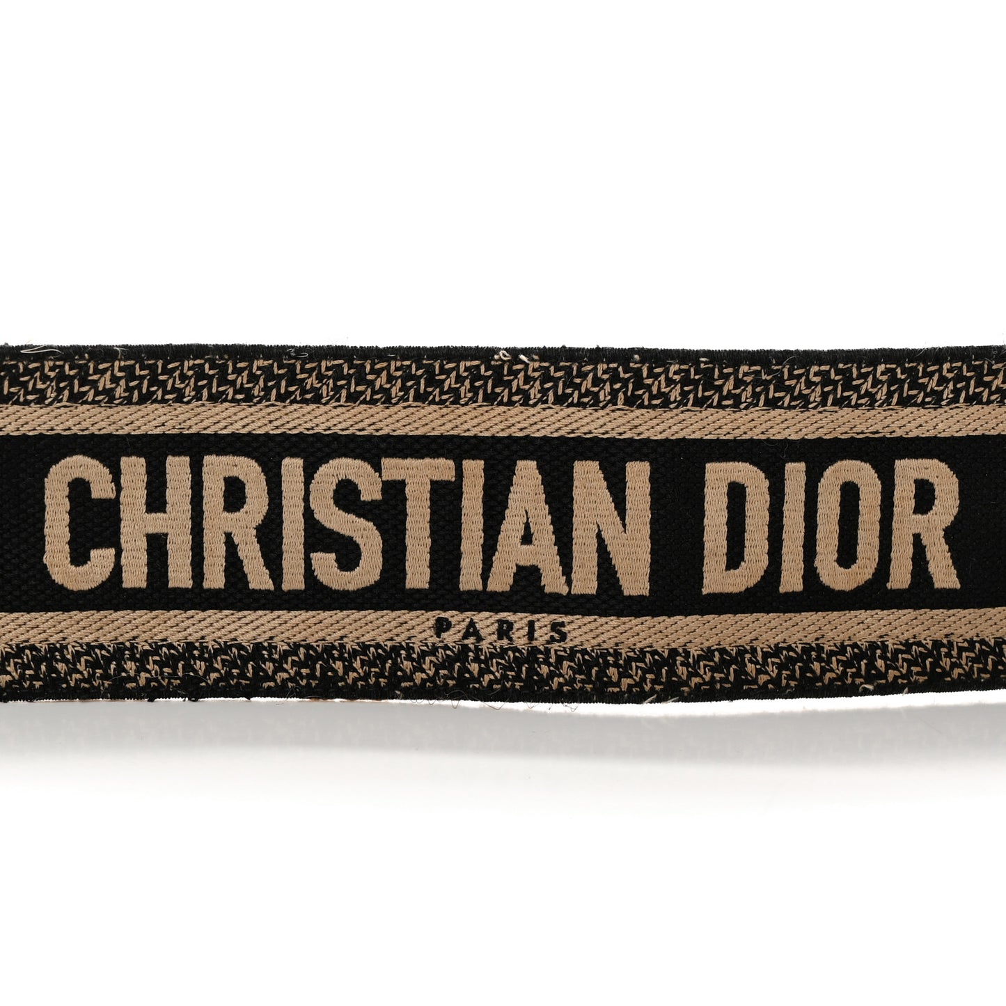 Canvas Embroidered Shoulder Strap Black
