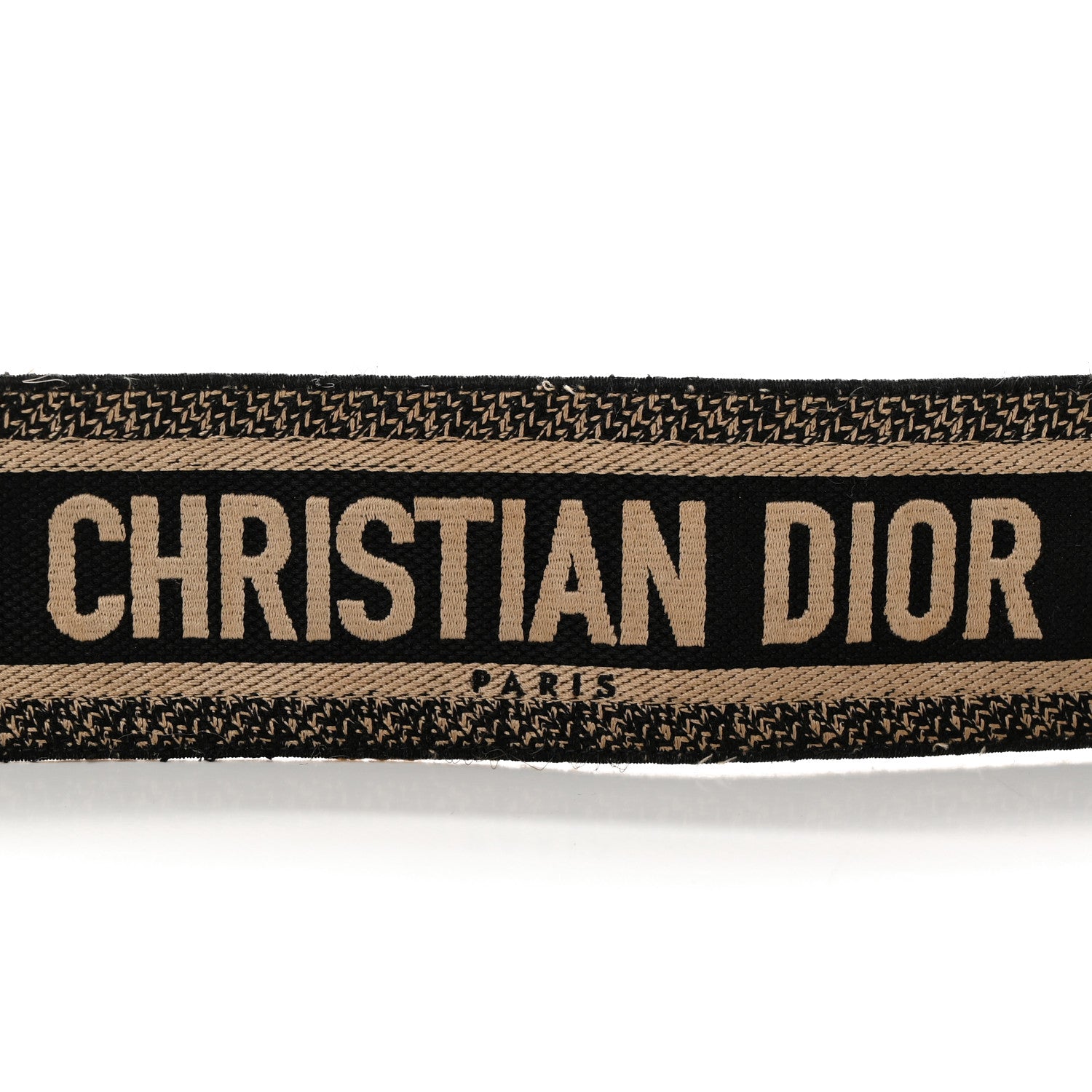 Christian Dior Canvas Embroidered Shoulder Strap Black 3 of 11
