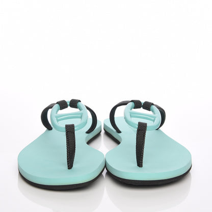 Hermes Canvas Acetate Kala Nera Sandals 35 Vert Celadon Carbone 2 of 8