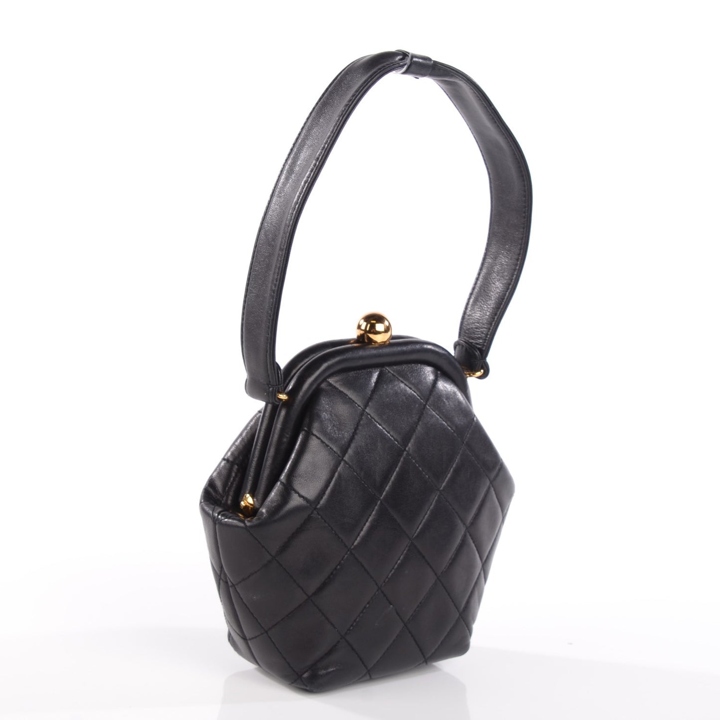Lambskin Quilted Evening Bag Black