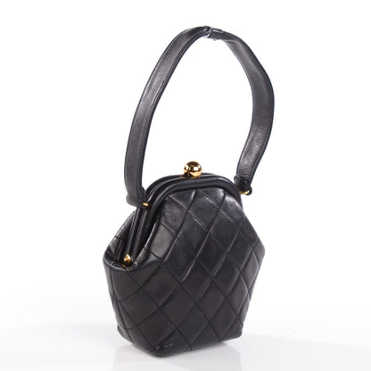 Chanel Lambskin Quilted Evening Bag Black 3 of 9