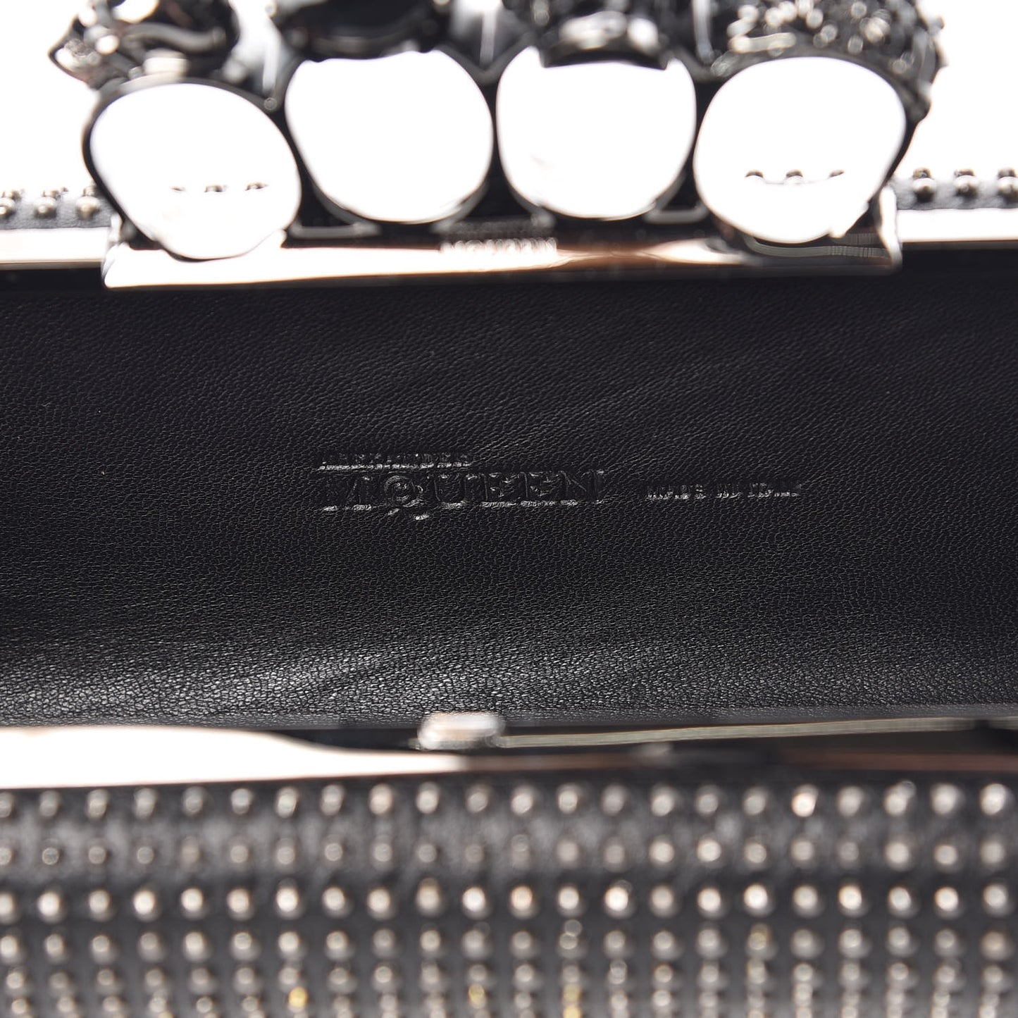 Nappa Studded Knucklebox Clutch Black