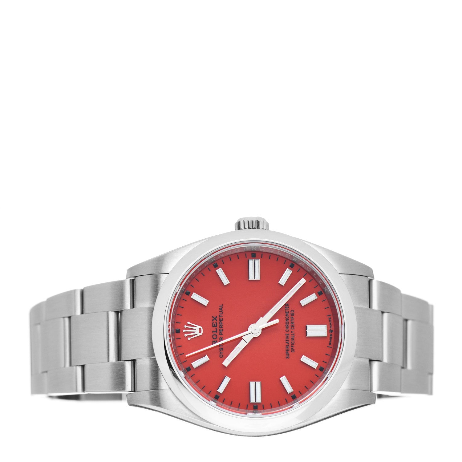 Rolex Stainless Steel 36mm Oyster Perpetual Watch Coral Red 126000 2 of 5