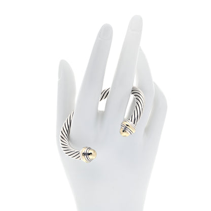 David Yurman Sterling Silver 14K Yellow Gold 7mm Cable Classics Bracelet 2 of 5