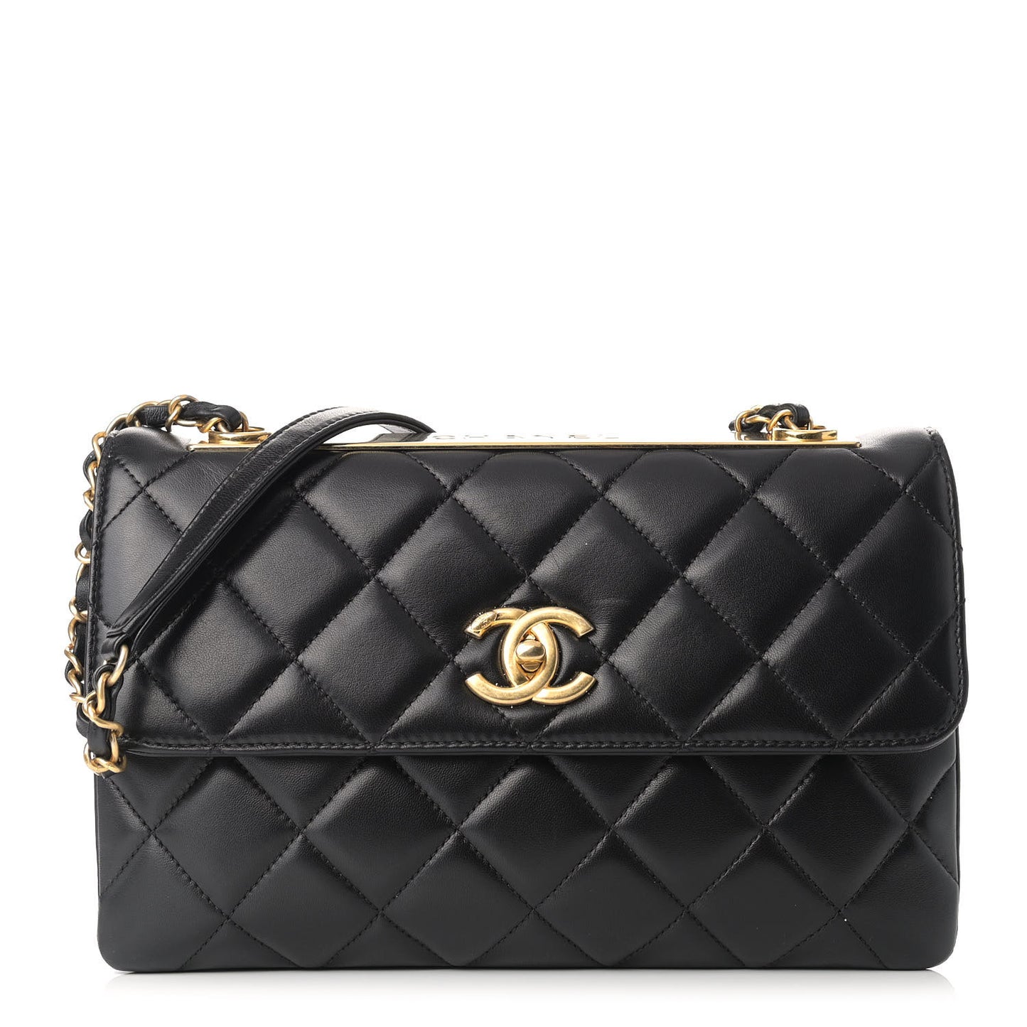 Lambskin Quilted Medium Trendy CC Flap Black