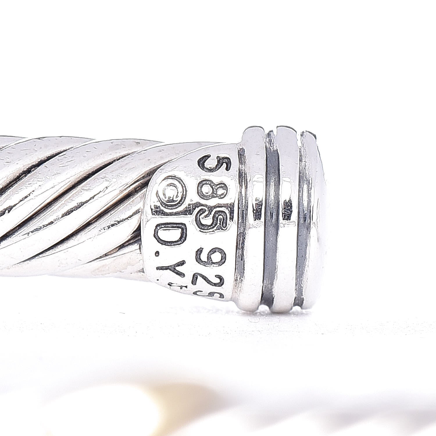 David Yurman Sterling Silver 14K Yellow Gold 5mm X Station Cable Bracelet 8 of 9