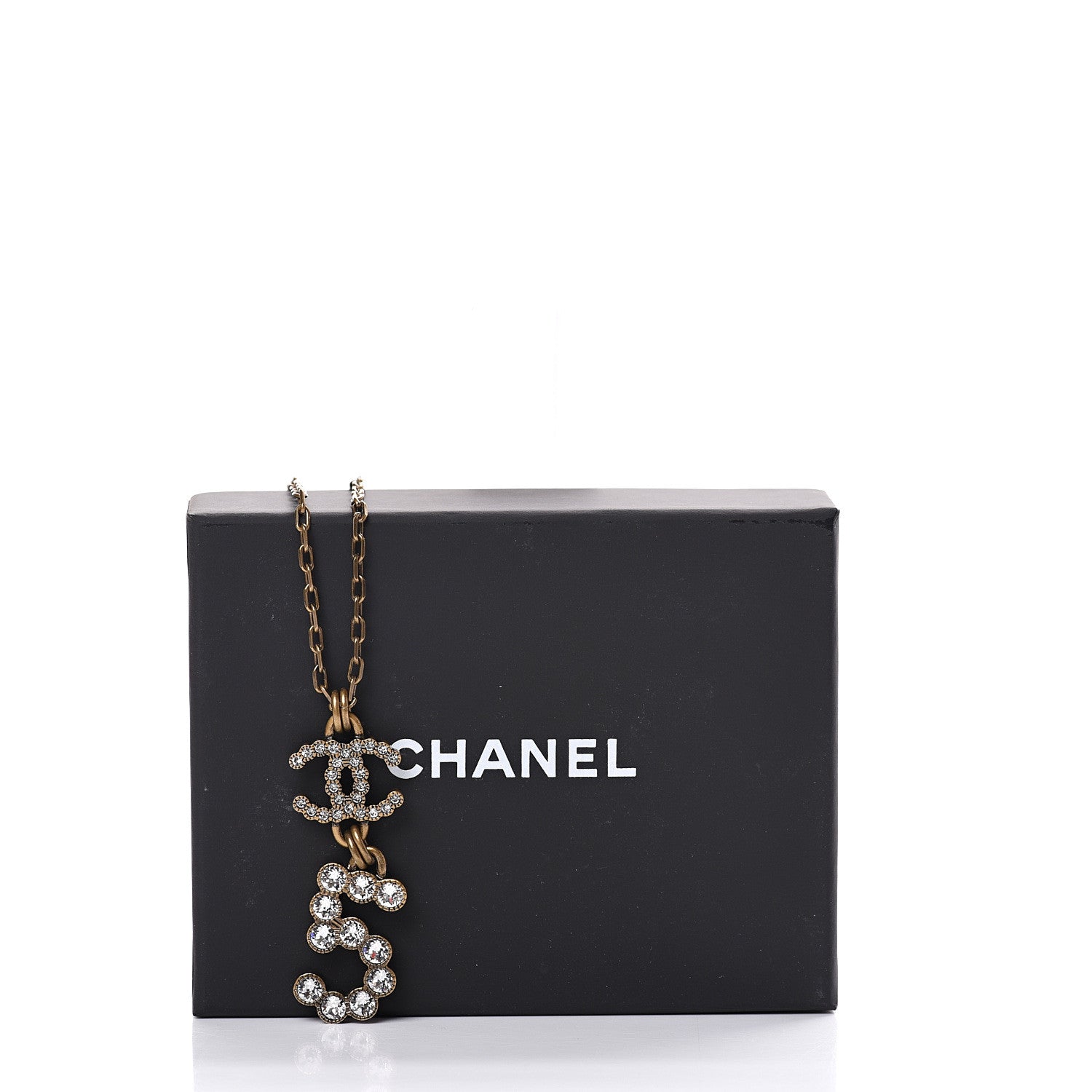 Chanel Crystal City of Light CC Necklace Pendant Gold 5 of 5