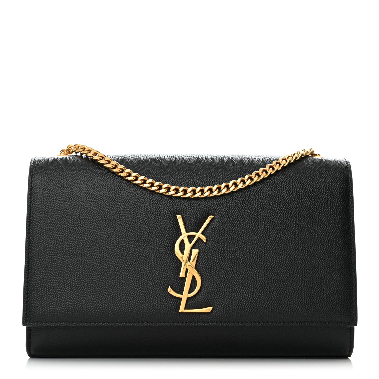 Saint Laurent Grain De Poudre Medium Classic Monogram Kate Satchel Black 1 of 9