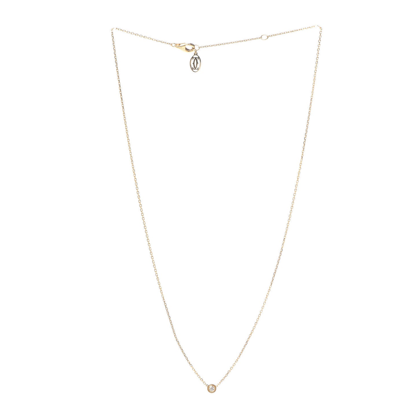 18K Yellow Gold Diamond XS D'Amour Pendant Necklace