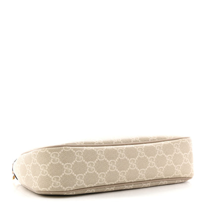 Gucci GG Supreme Monogram Textured Dollar Calfskin Web Small Ophidia GG Handbag Beige Mystic White Oatmeal 4 of 11