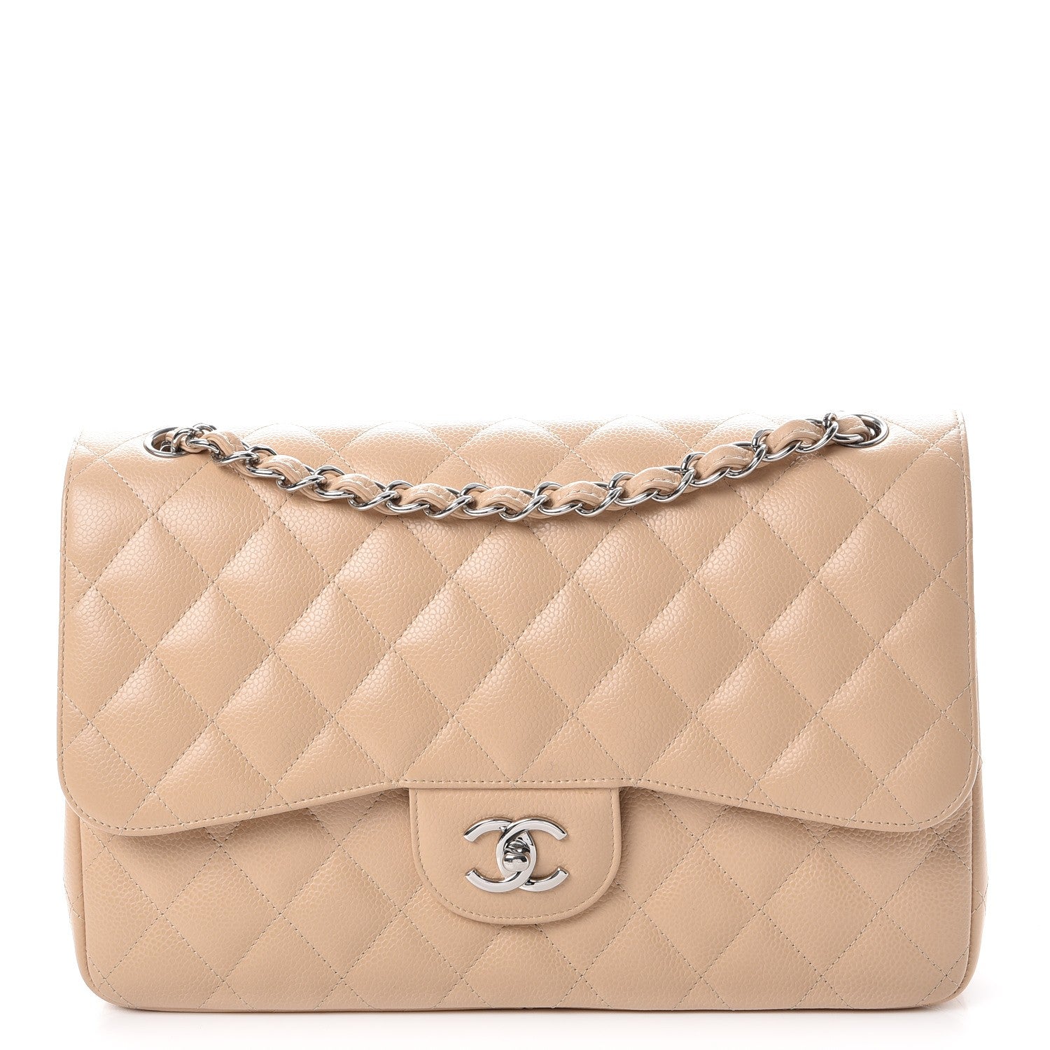 Chanel Caviar Quilted Jumbo Double Flap Beige Clair 1 of 8