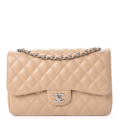 Chanel Caviar Quilted Jumbo Double Flap Beige Clair 1 of 8