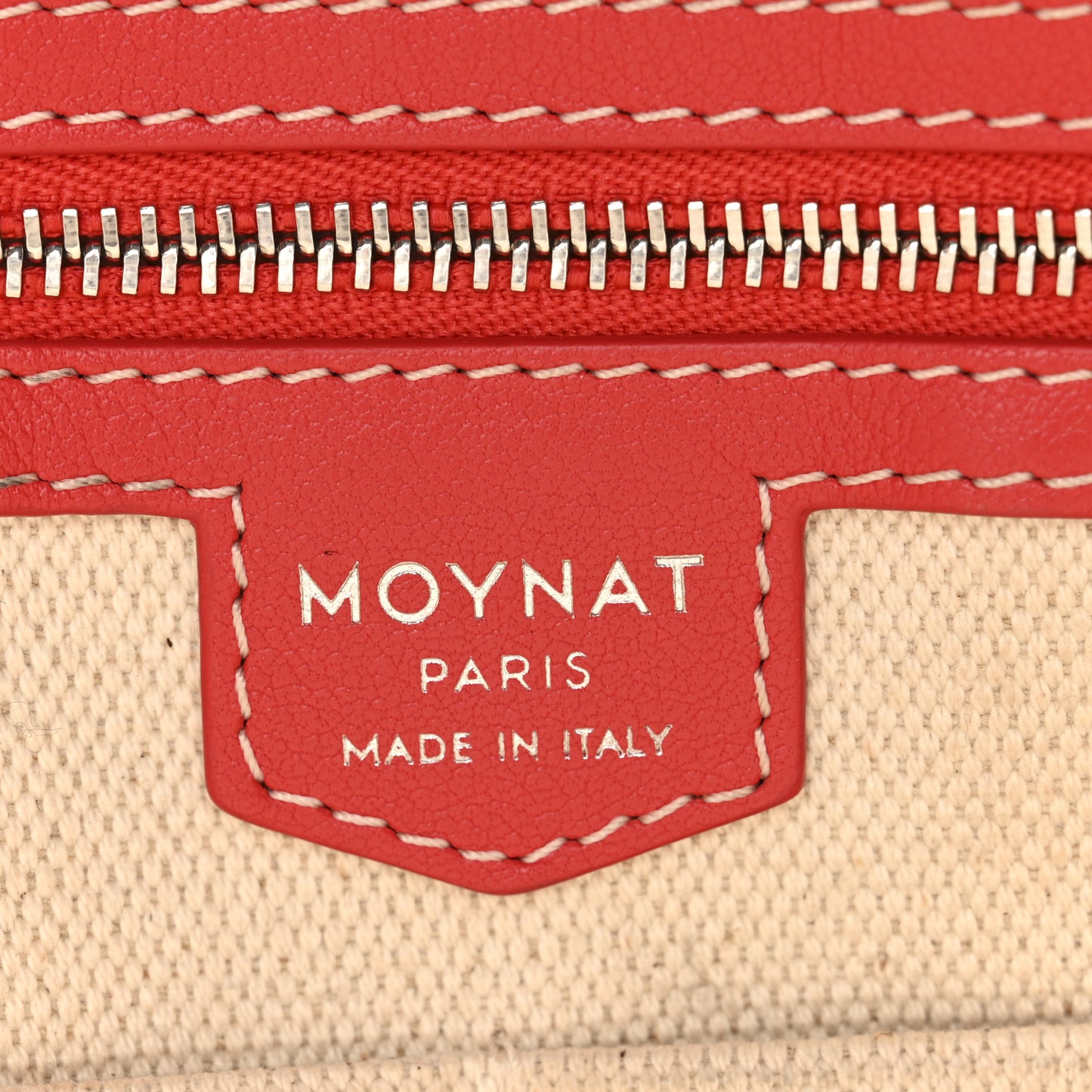Calfskin Canvas M Tote MM Red