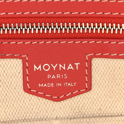 Moynat Calfskin Canvas M Tote MM Red 7 of 11