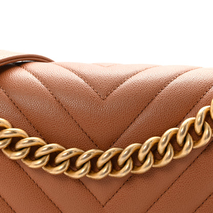Chanel Caviar Chevron Quilted Medium Boy Flap Brown 8 of 11