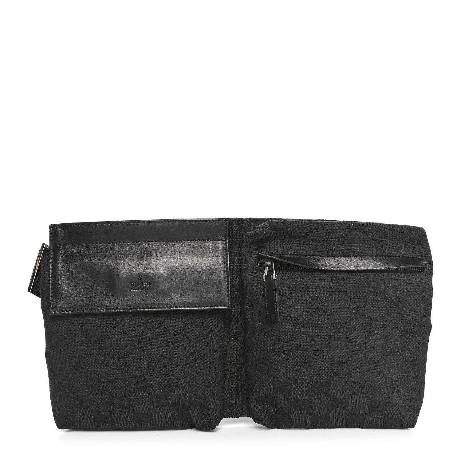Gucci GG Monogram Double Pocket Belt Bag Black 1 of 11