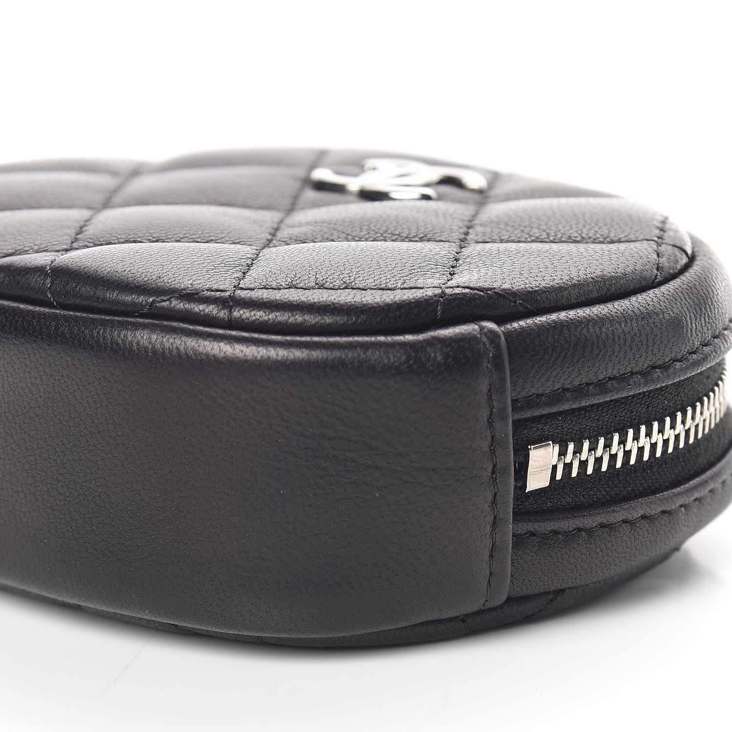 Chanel Lambskin Quilted Zip Around Classic Coin Purse Black 9 of 10