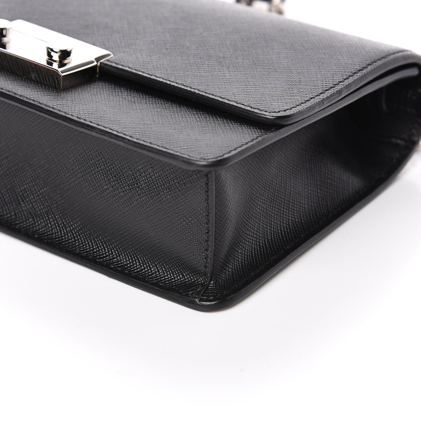 Saffiano Lux Bandoliera Crossbody Bag Black