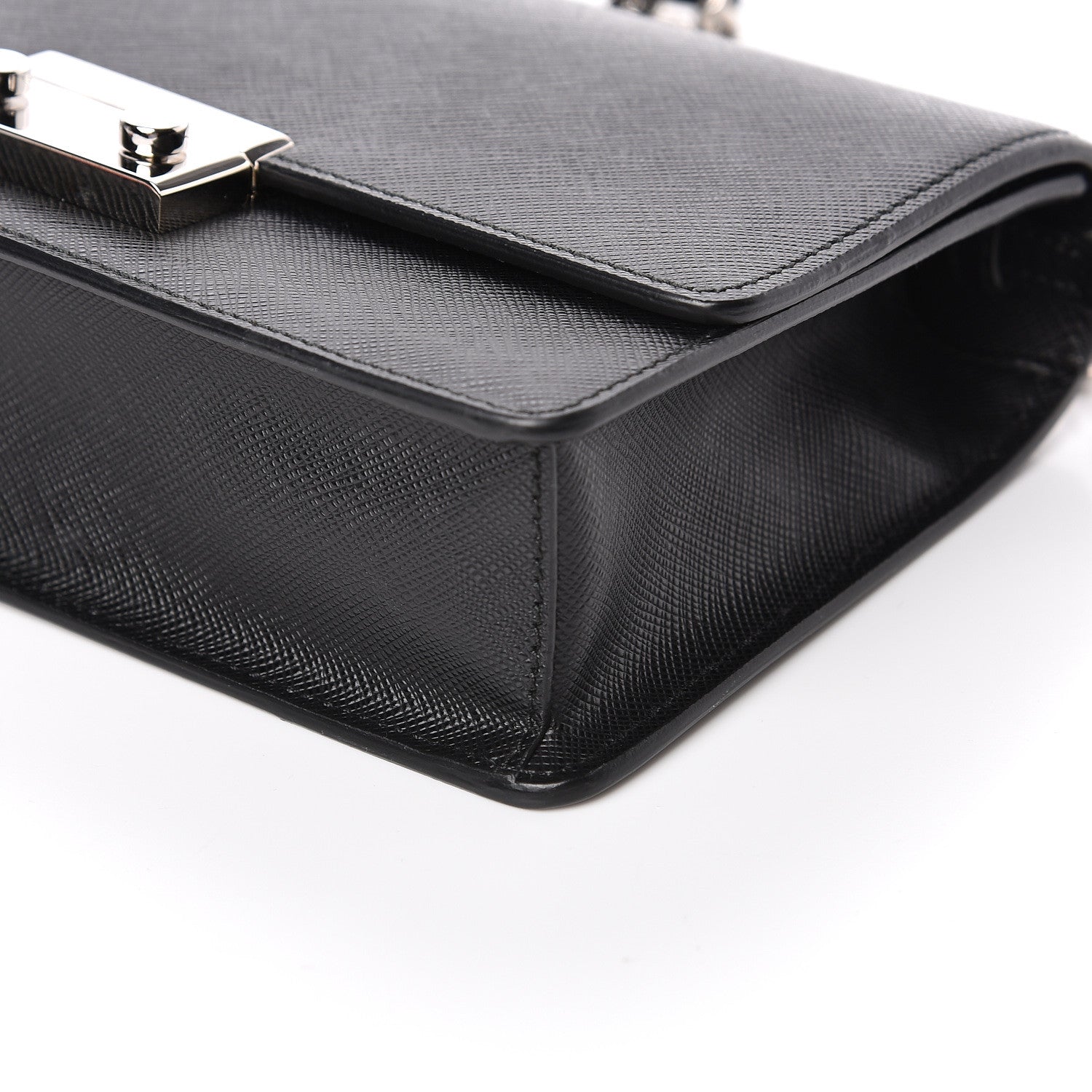 Prada Saffiano Lux Bandoliera Crossbody Bag Black 8 of 9