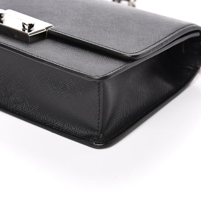Prada Saffiano Lux Bandoliera Crossbody Bag Black 8 of 9