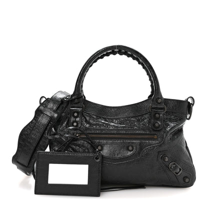 Balenciaga Agneau Arena Classic Hardware Le City First Bag Black 3 of 11