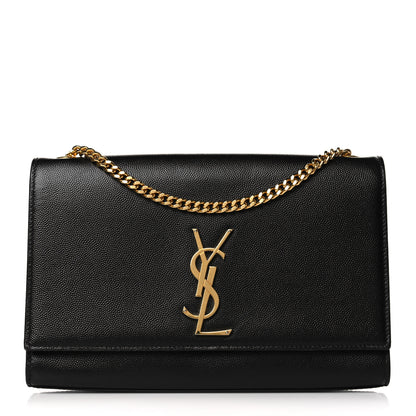 Saint Laurent Grain De Poudre Medium Classic Monogram Kate Satchel Black 1 of 9