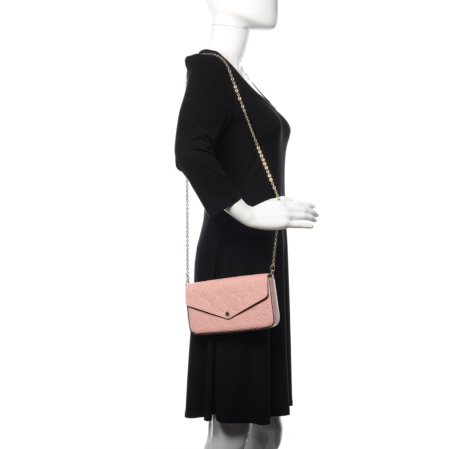 Louis Vuitton Empreinte Pochette Felicie Chain Wallet Rose Poudre 2 of 10