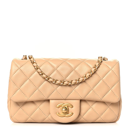 Chanel Lambskin Quilted Mini Rectangular Pearl Crush Flap Beige 1 of 10