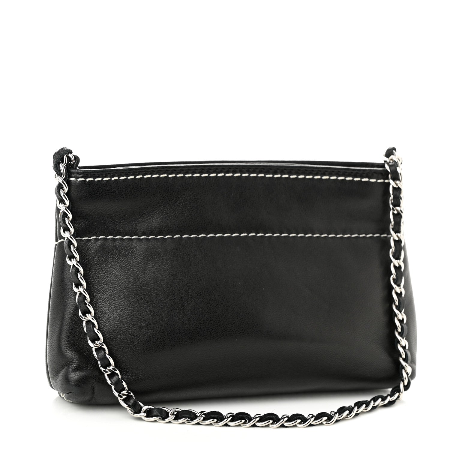 Chanel Lambskin Lax Pochette Black 3 of 10