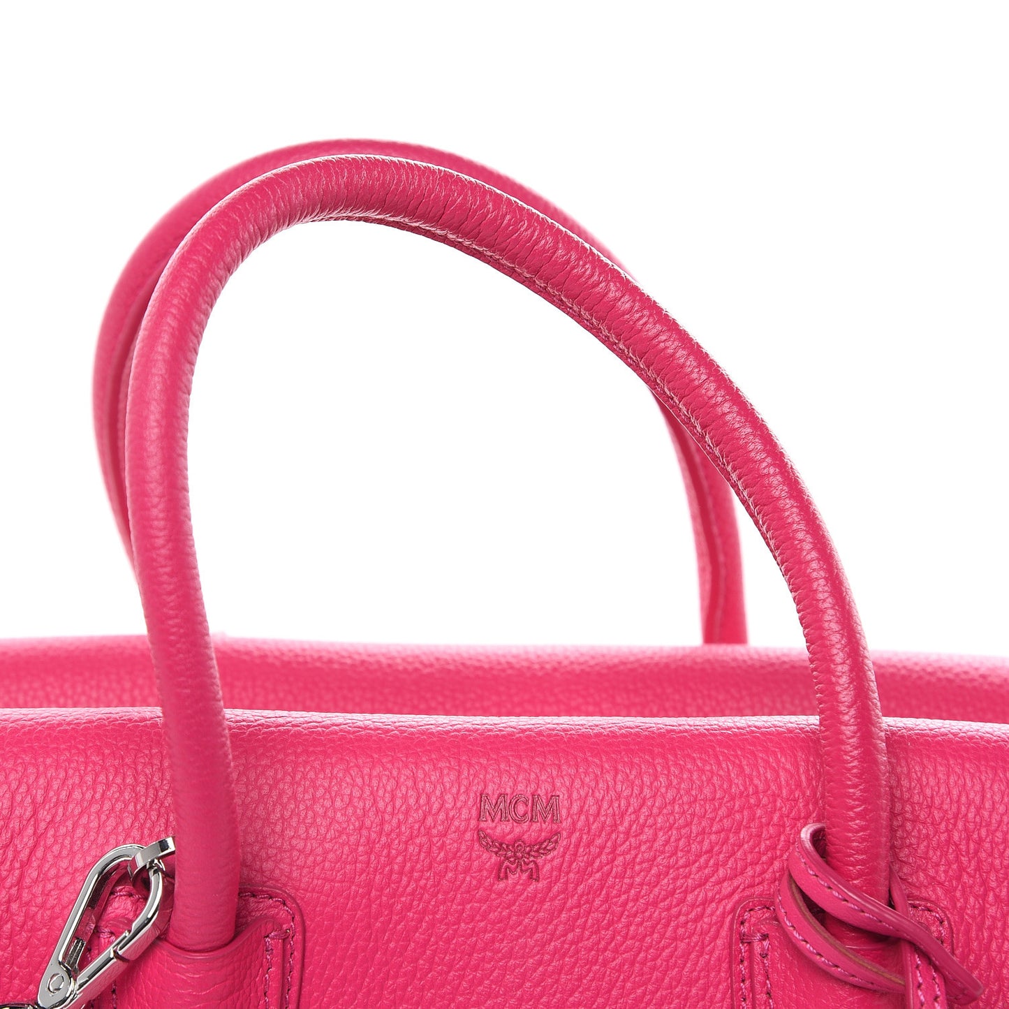 Grained Calfskin Medium Milla Tote Beetroot Pink