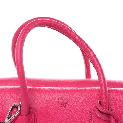 MCM Grained Calfskin Medium Milla Tote Beetroot Pink 11 of 16