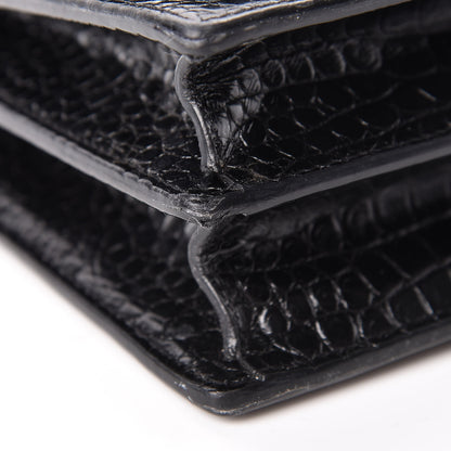 Saint Laurent Calfskin Crocodile Embossed Medium Monochrome Monogram Sunset Black 17 of 22