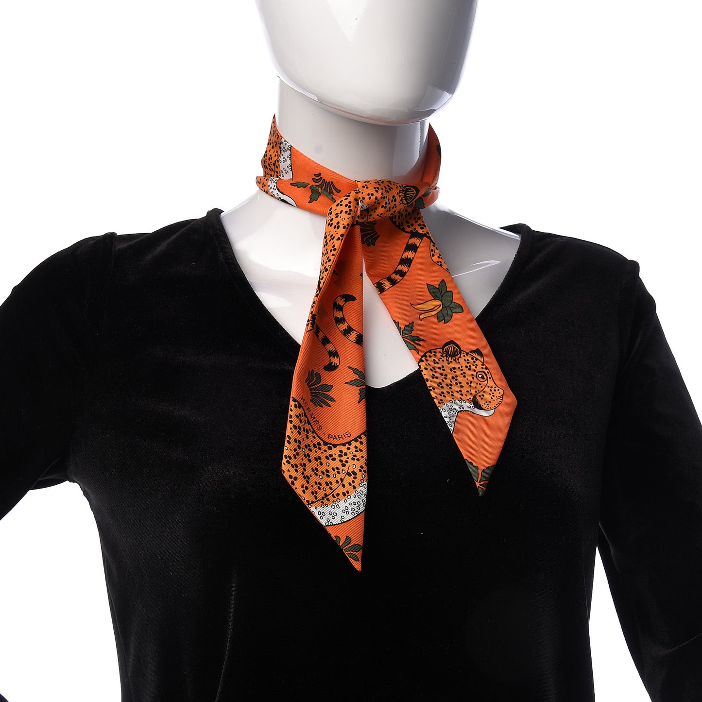 Silk Les Leopards Twilly Orange Abricot Vert