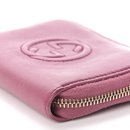 Gucci Pebbled Calfskin Soho Compact Disco Zip Around Wallet Peonia Flower 9 of 13