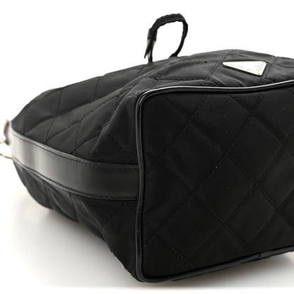 Prada Tessuto Nylon Quilted Drawstring Bucket Bag Black 9 of 10