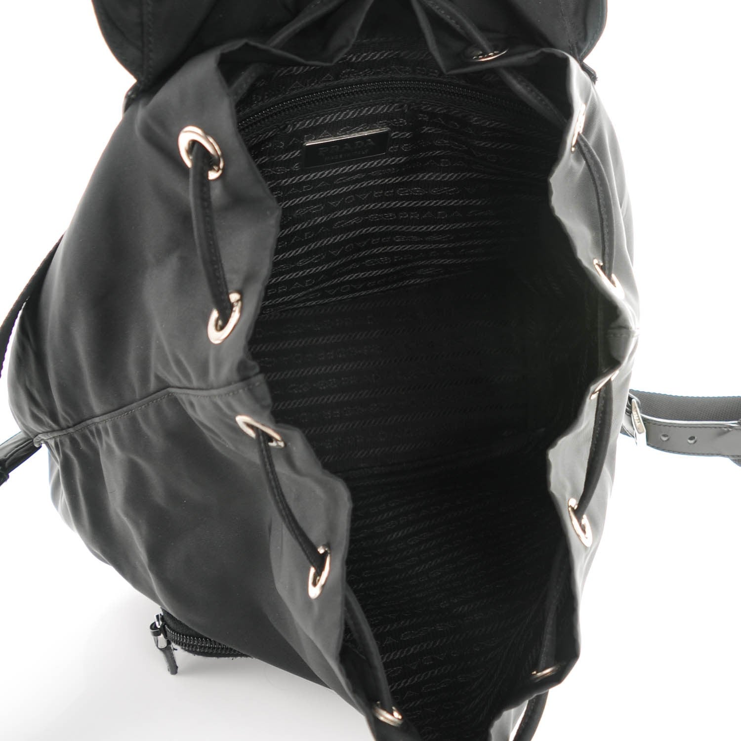 Prada Nylon Cinch Backpack Black 5 of 7