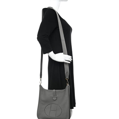 Hermes Taurillon Clemence Evelyne III PM Gris Meyer 2 of 11