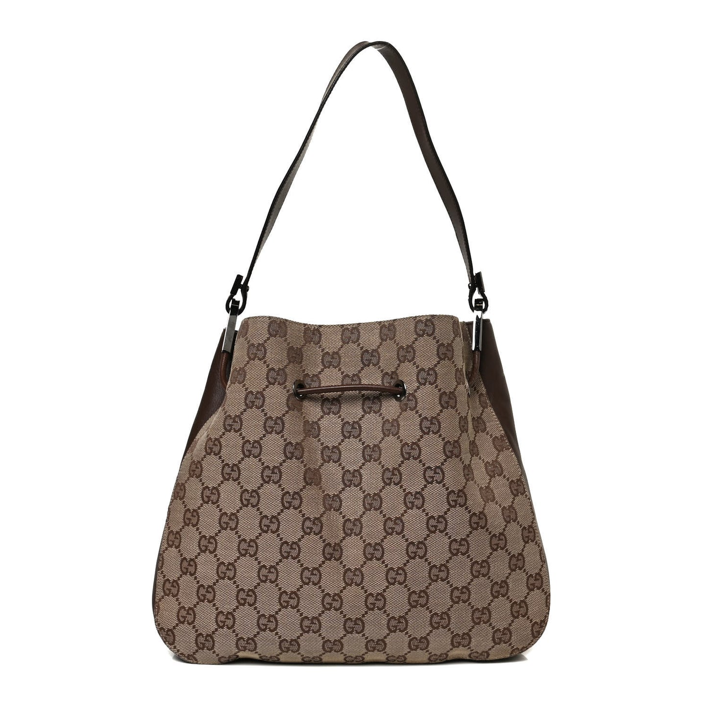 Monogram Small Drawstring Shoulder Bag Dark Brown