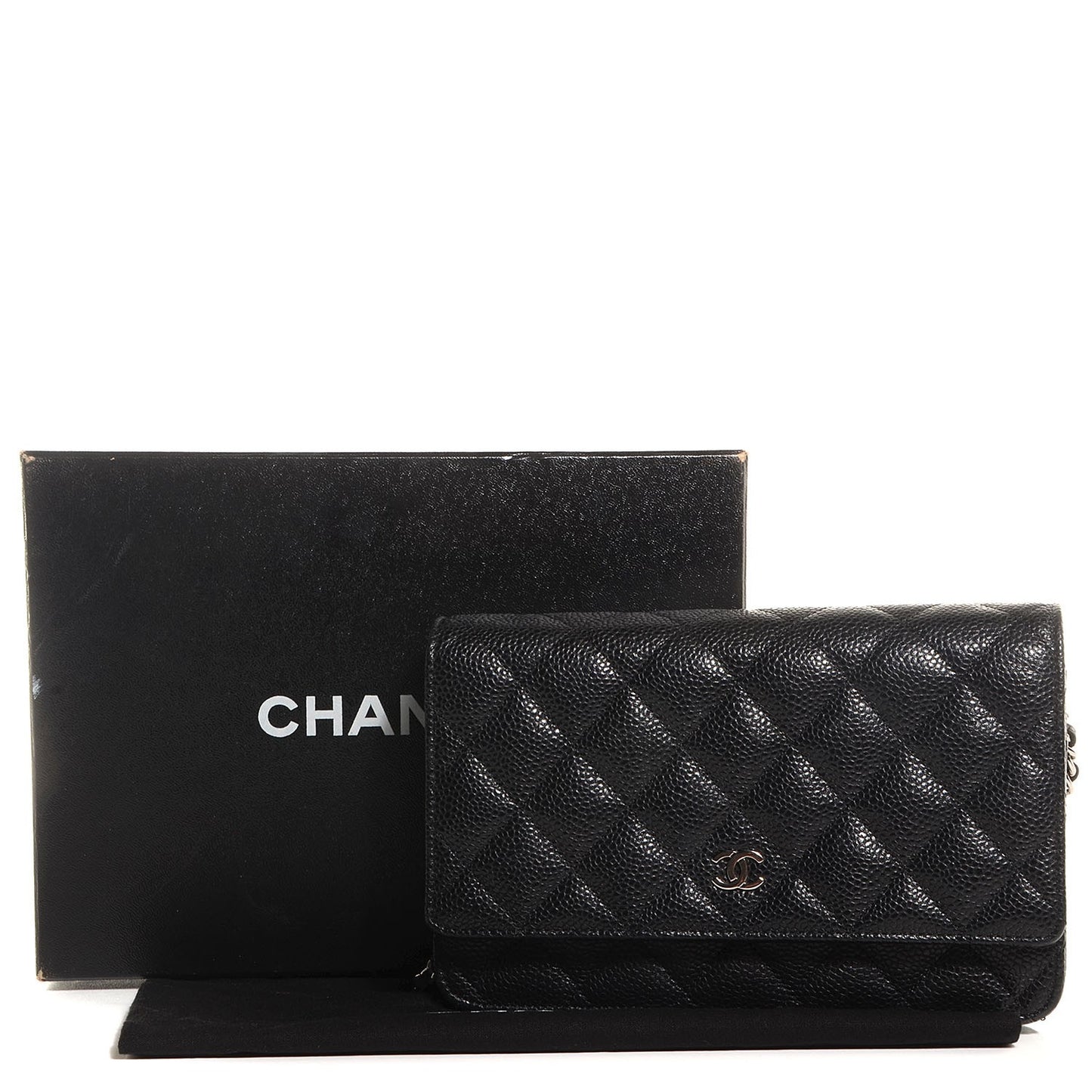 Caviar Quilted Wallet On Chain WOC Black