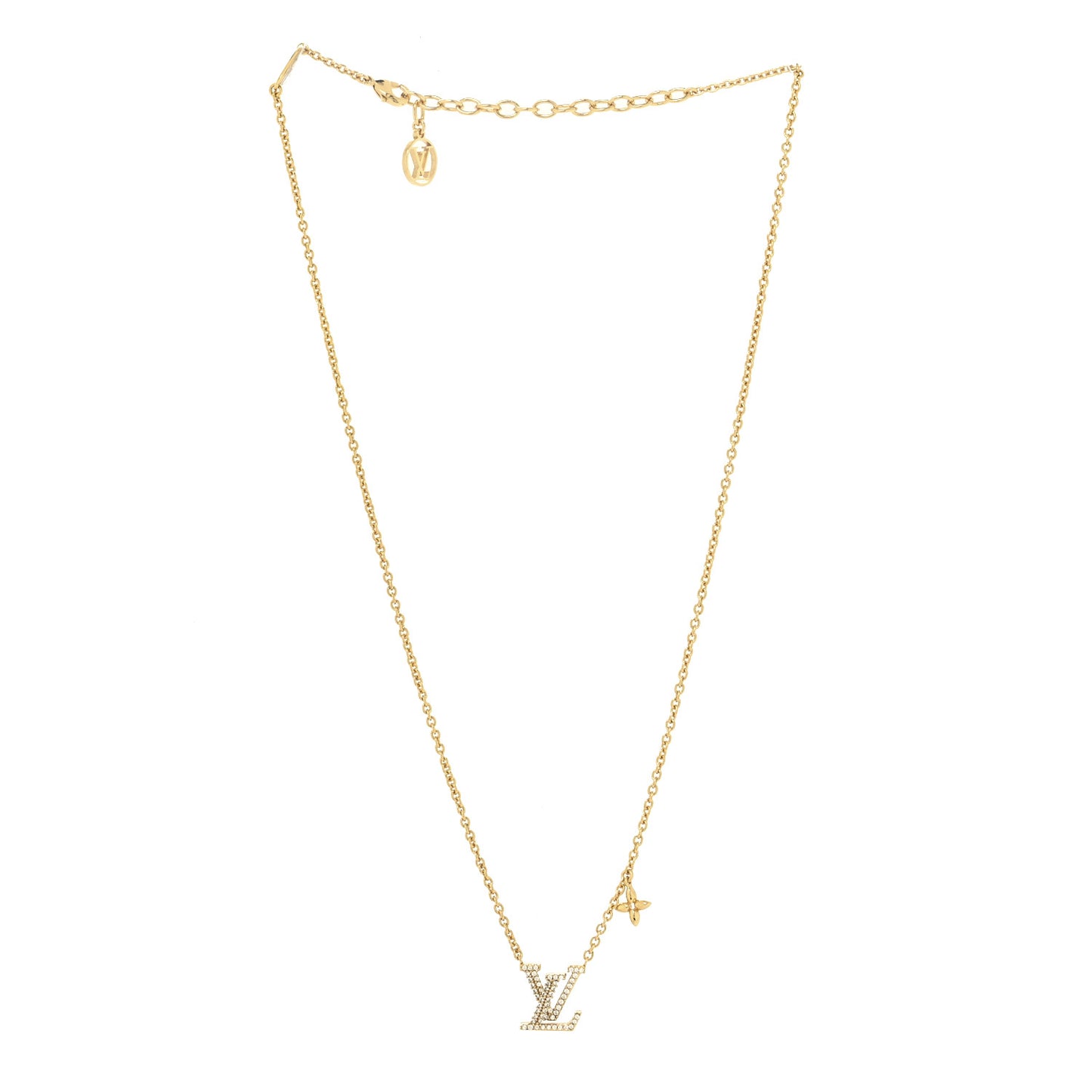 Metal Crystal LV Iconic Necklace Gold