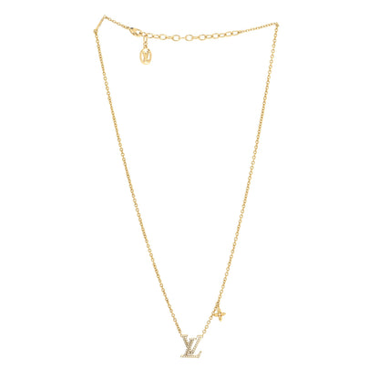 Louis Vuitton Metal Crystal LV Iconic Necklace Gold 3 of 6