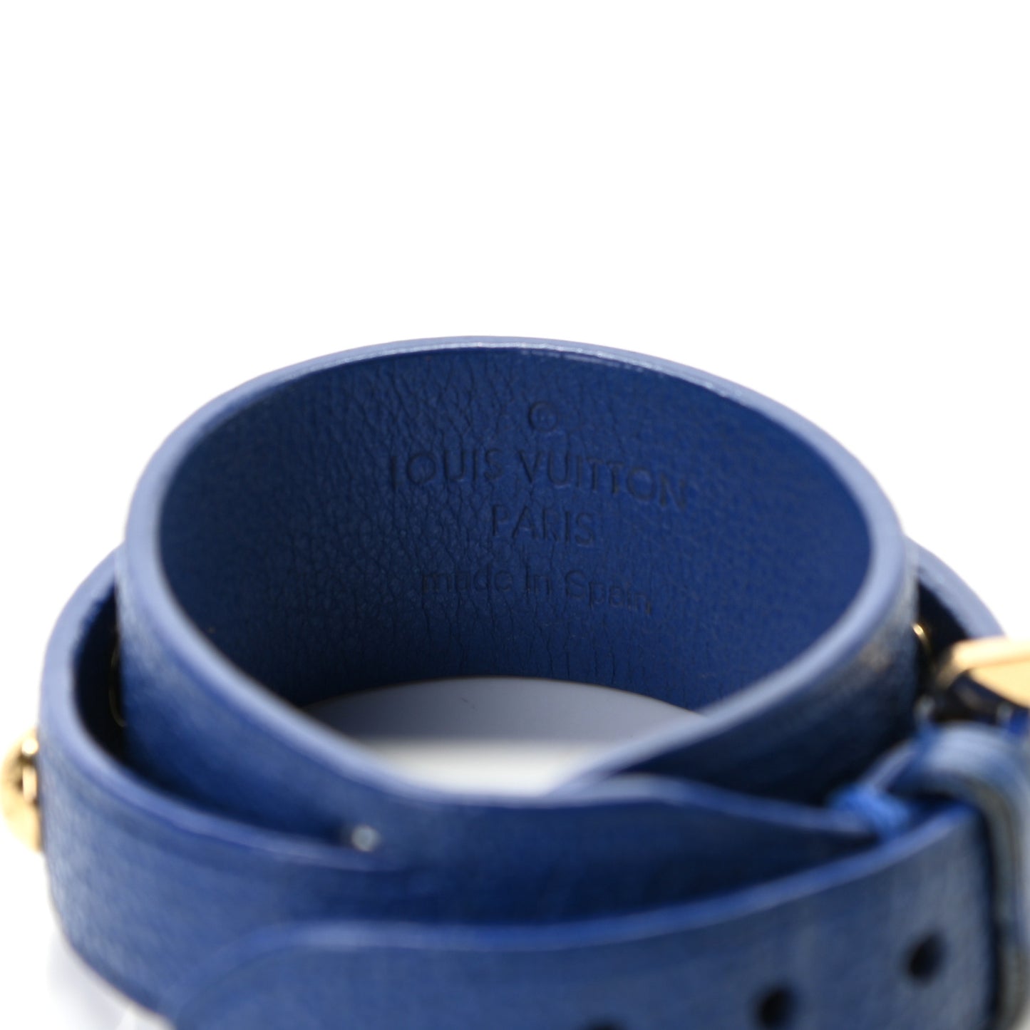 Goatskin Spike It Wrap Bracelet 17 Blue