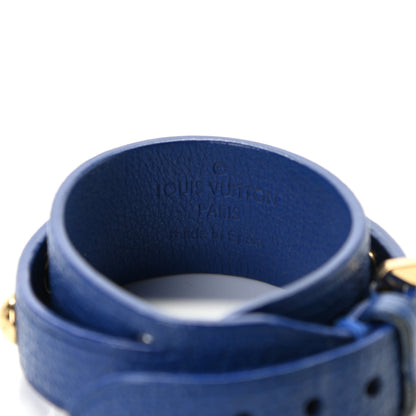 Louis Vuitton Goatskin Spike It Wrap Bracelet 17 Blue 4 of 9