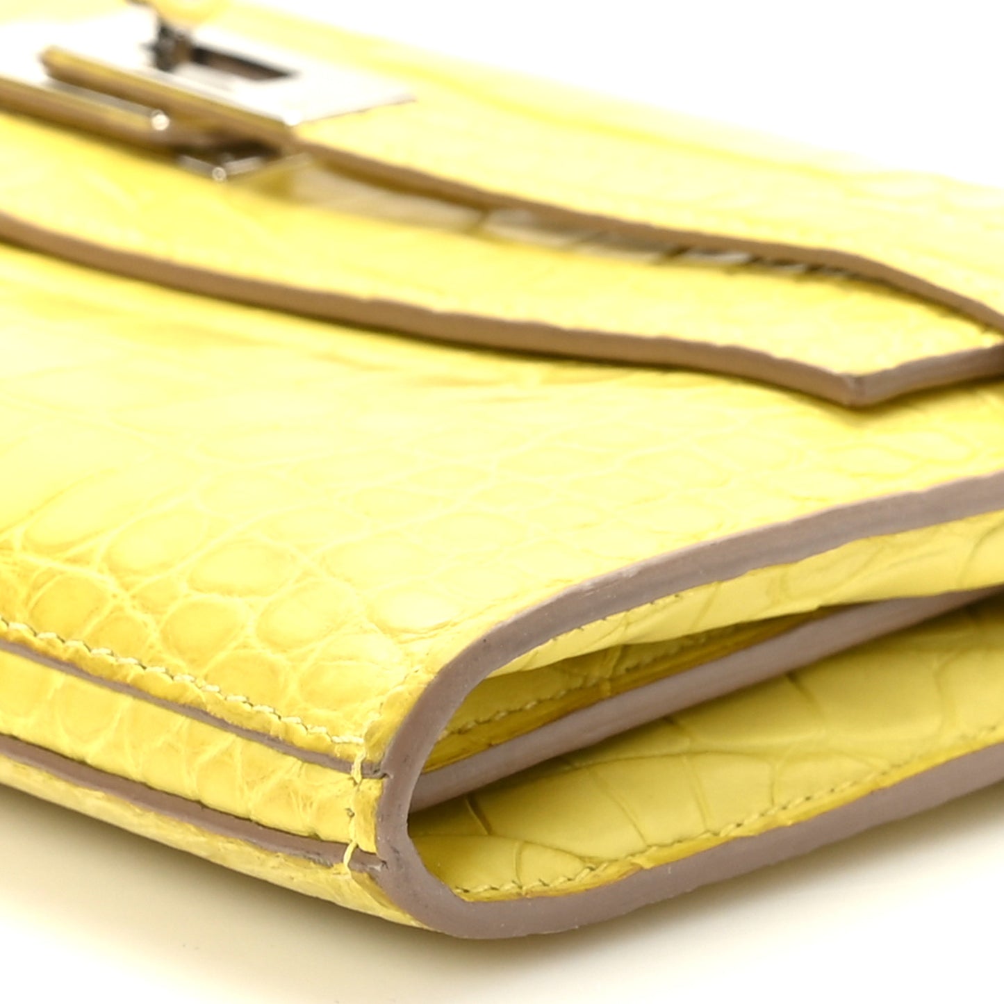 Matte Alligator Kelly Longue Wallet Mimosa