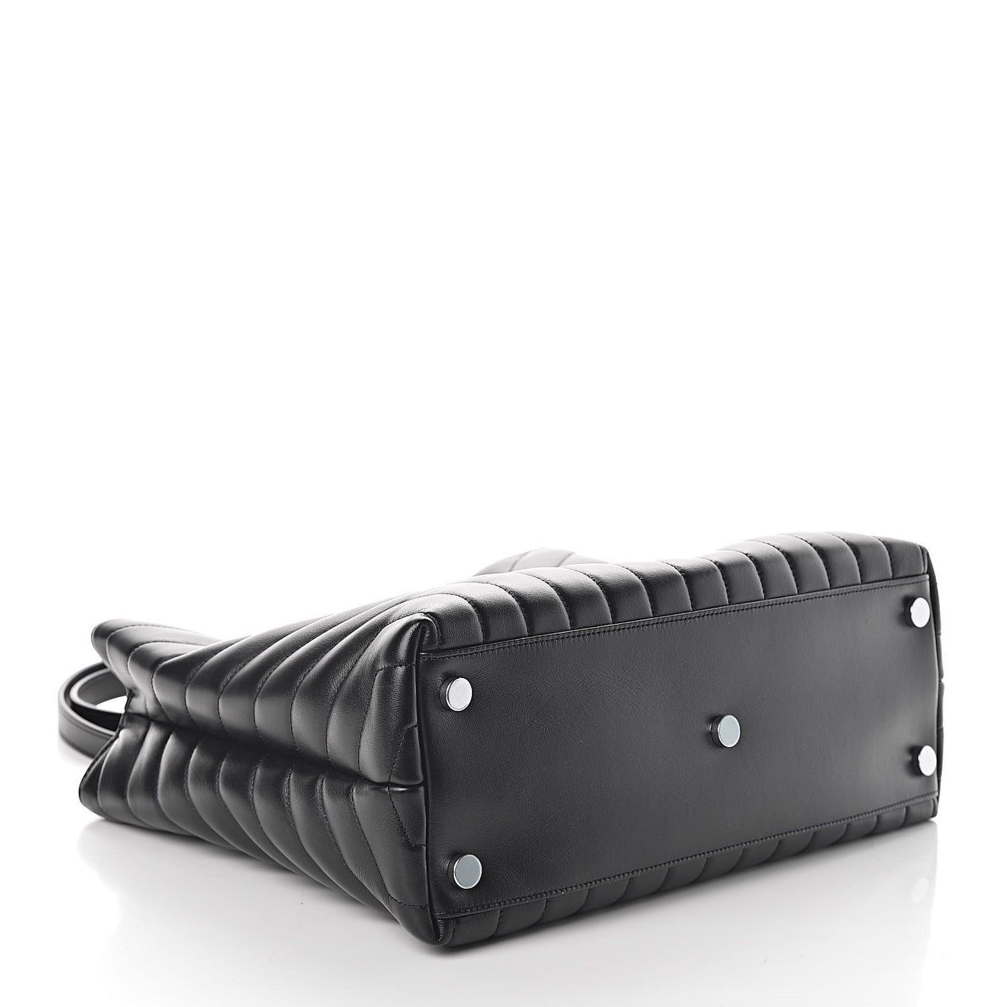 Calfskin Y Quilted Monogram Large Loulou Shopper Black