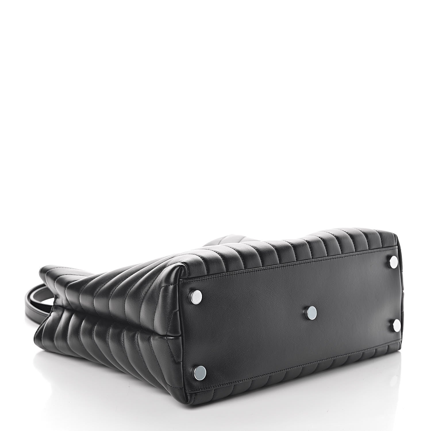Saint Laurent Calfskin Y Quilted Monogram Large Loulou Shopper Black 4 of 9